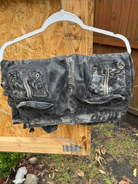 Men's Relaxed Gray Cargo Jeans Shorts